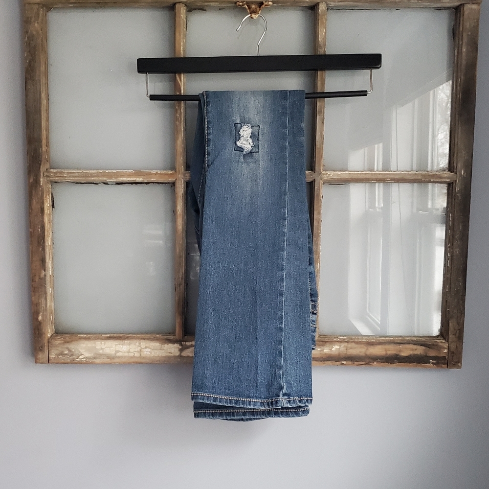 Red Rivet Bootcut Distressed Jeans - Picture 15 of 15